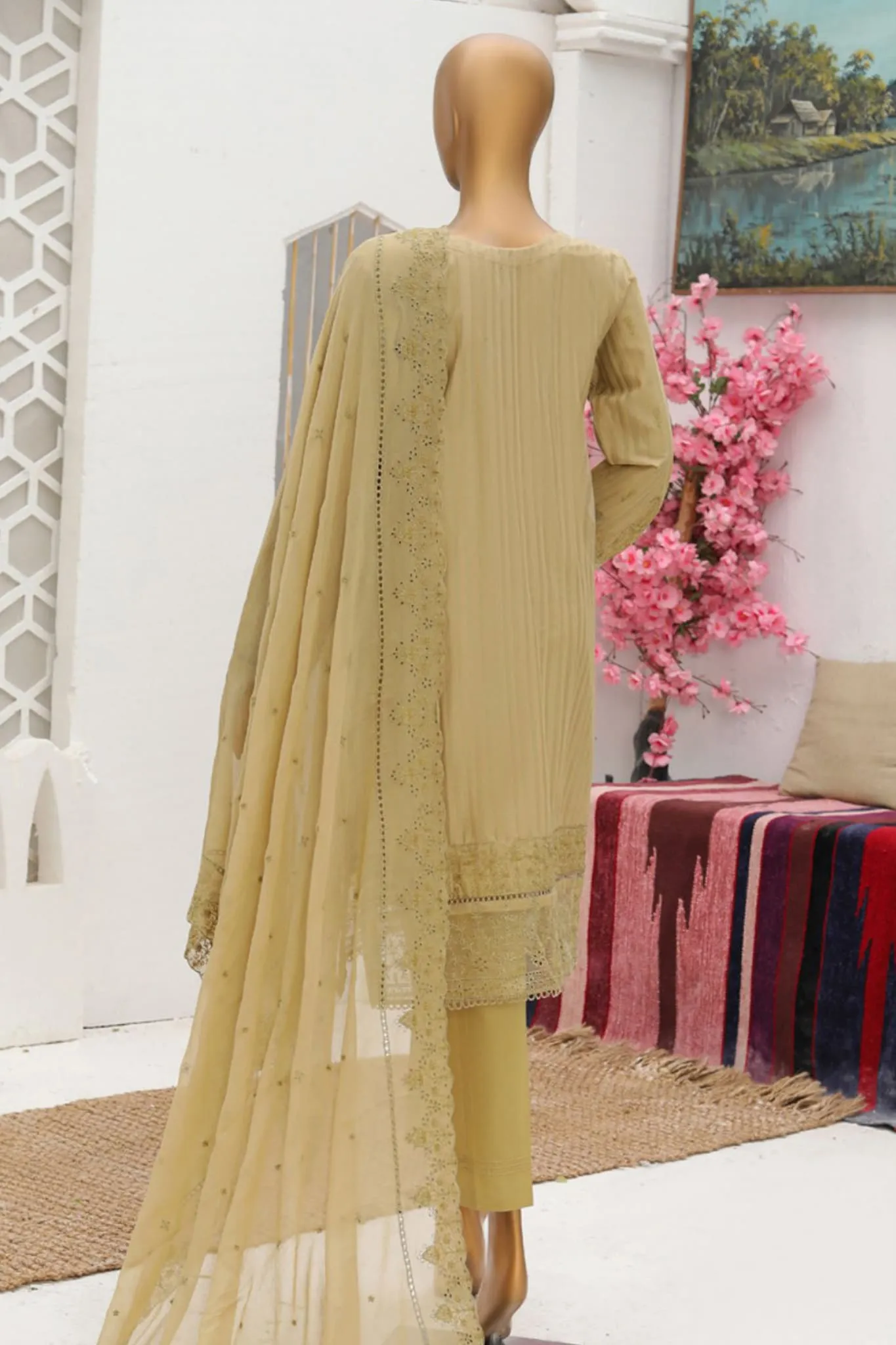 Linnokari by Hz Embroidered Pret Collection'2023-139-Beige