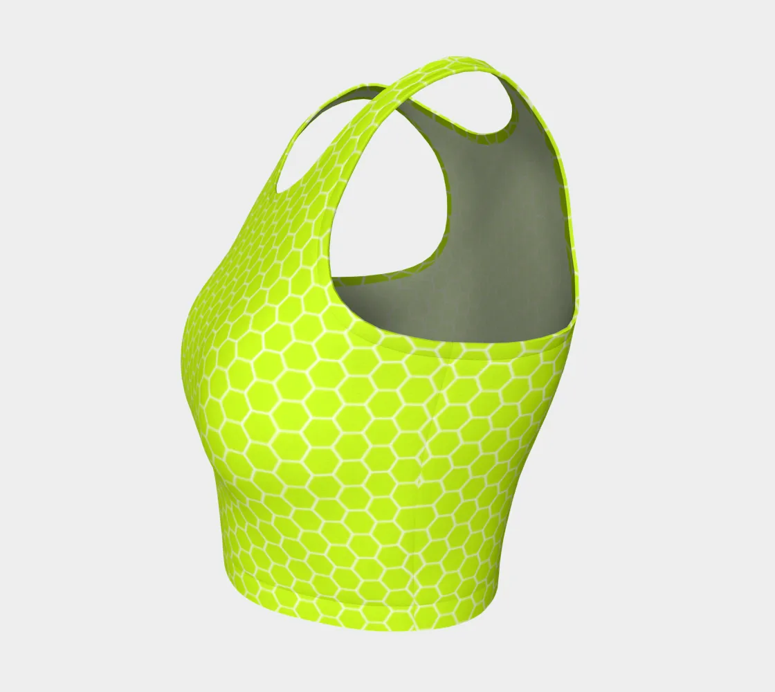 Neon Green Honeycomb Athletic Crop Top