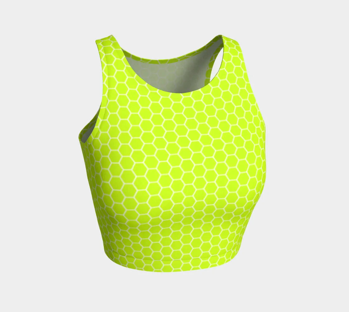 Neon Green Honeycomb Athletic Crop Top