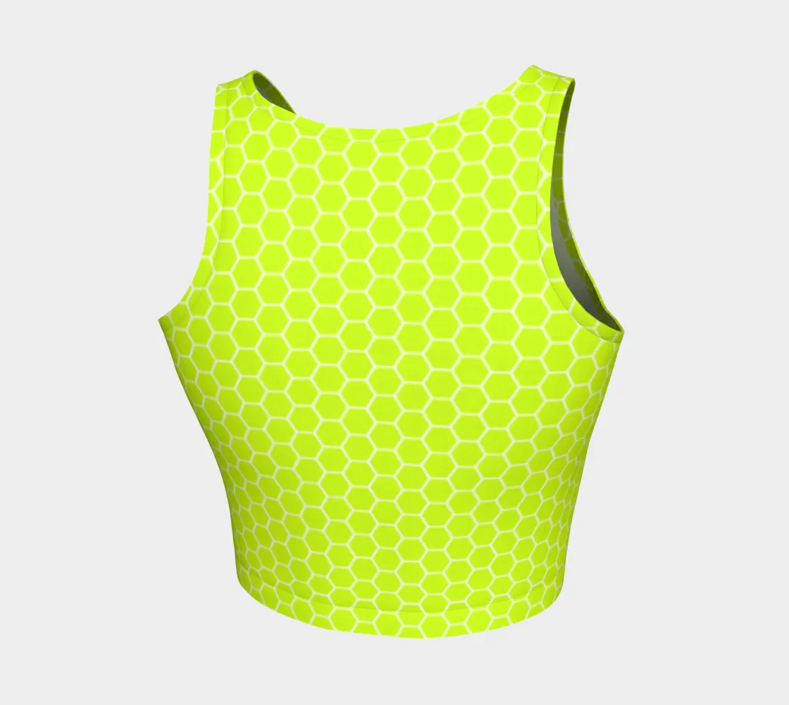 Neon Green Honeycomb Athletic Crop Top