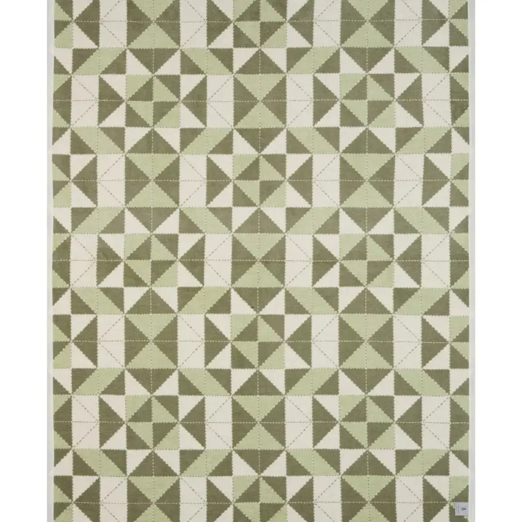 Patchwork Stars Smoky Olive Blanket