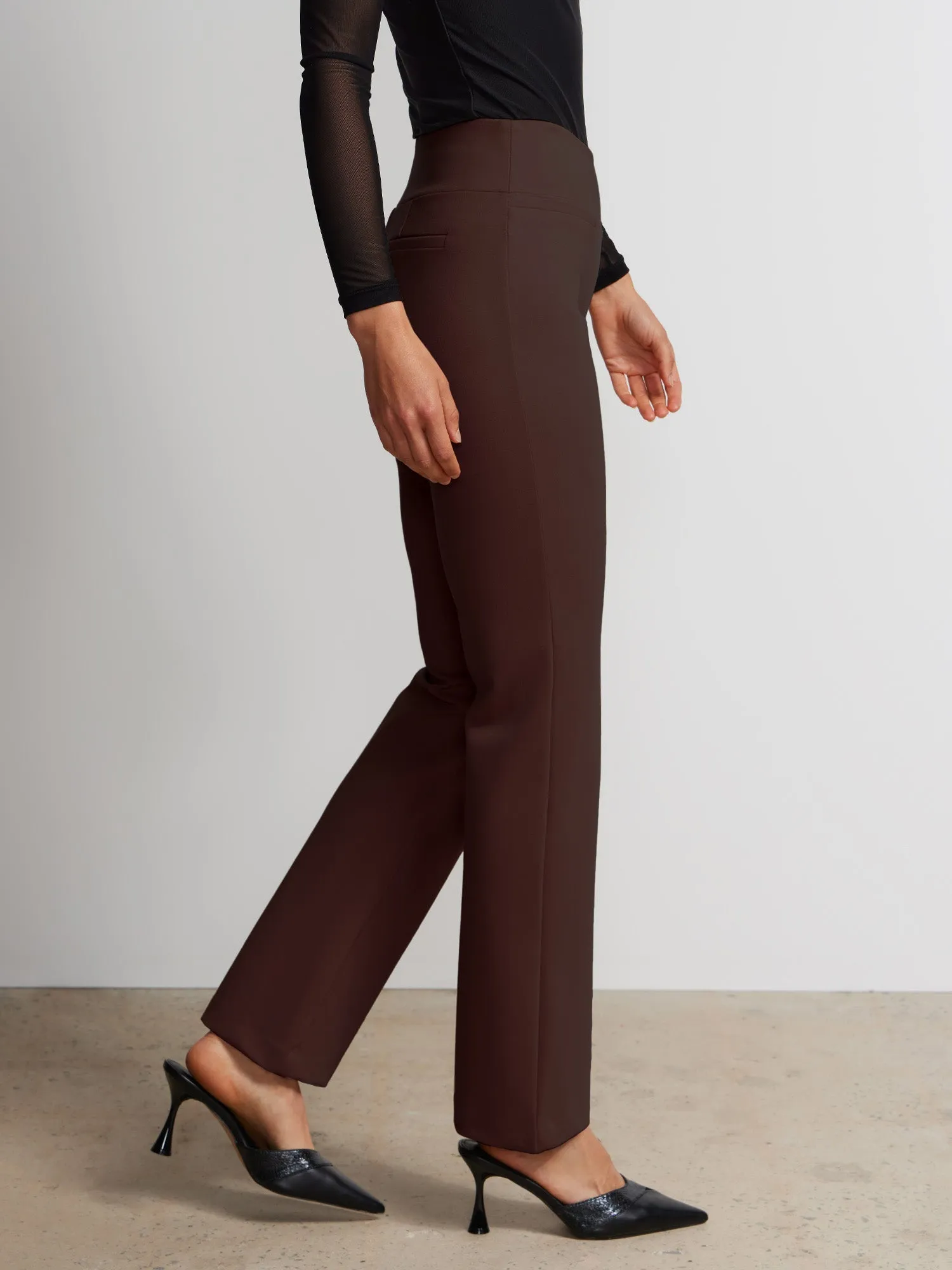 Petite Ponte Bootcut High-Rise Pants