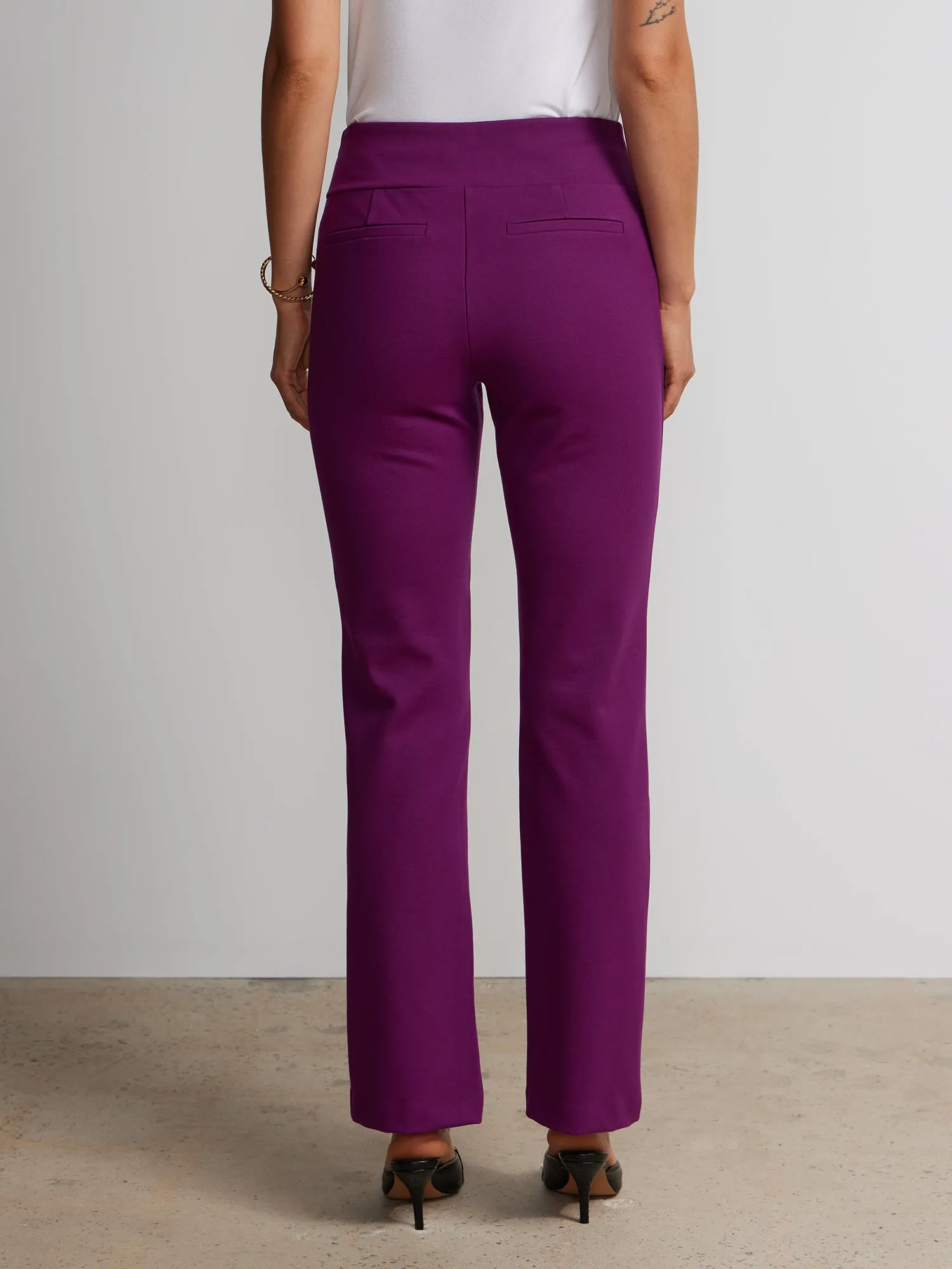 Petite Ponte Bootcut High-Rise Pants