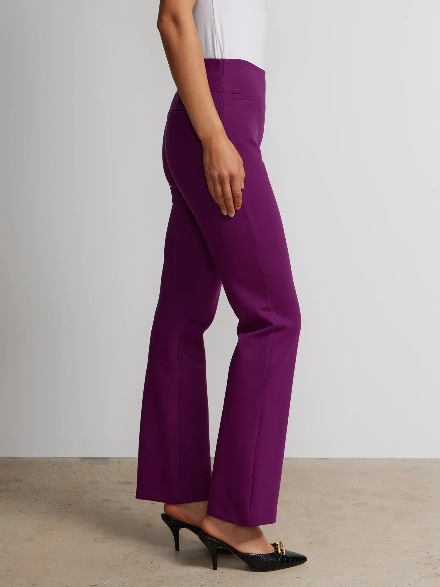 Petite Ponte Bootcut High-Rise Pants