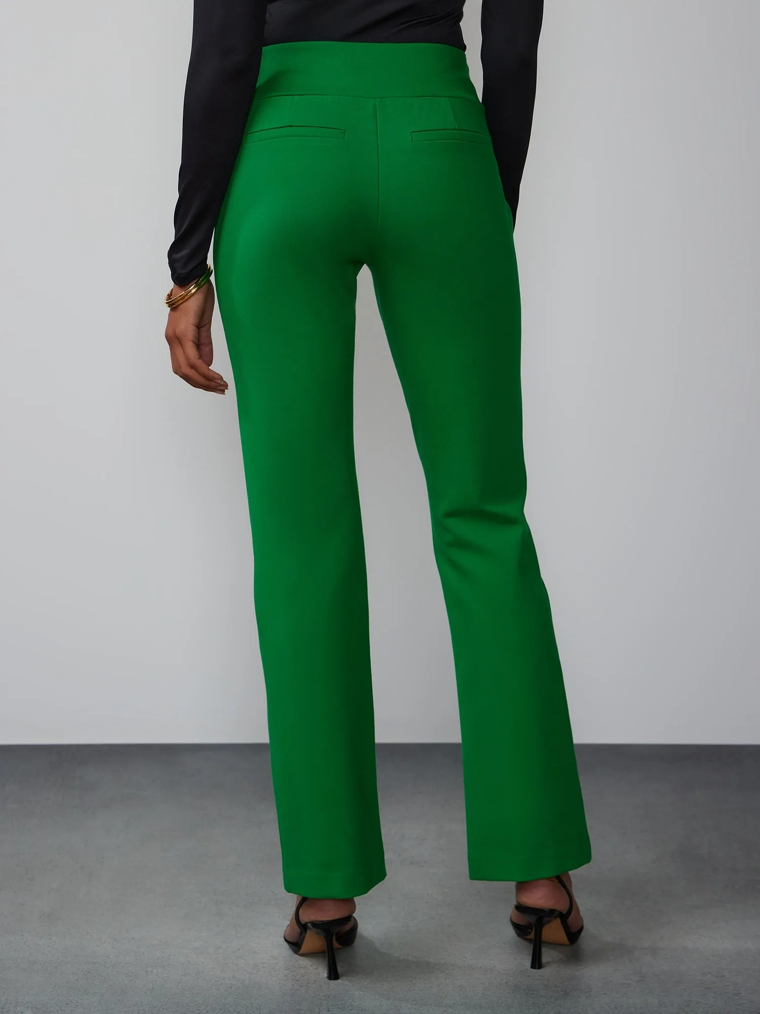 Petite Ponte Bootcut High-Rise Pants