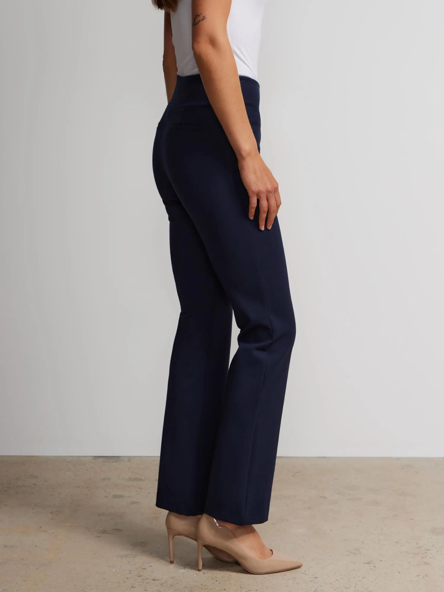 Petite Ponte Bootcut High-Rise Pants