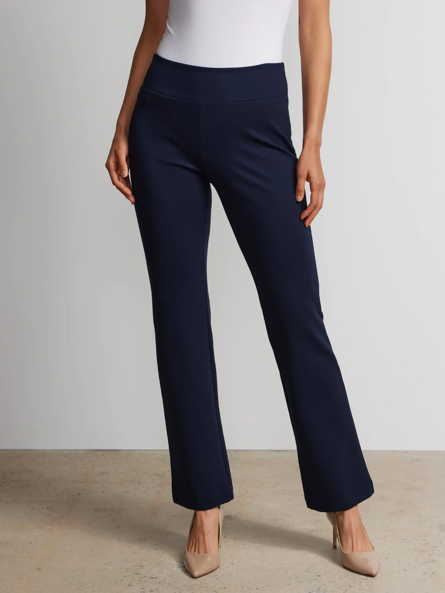 Petite Ponte Bootcut High-Rise Pants