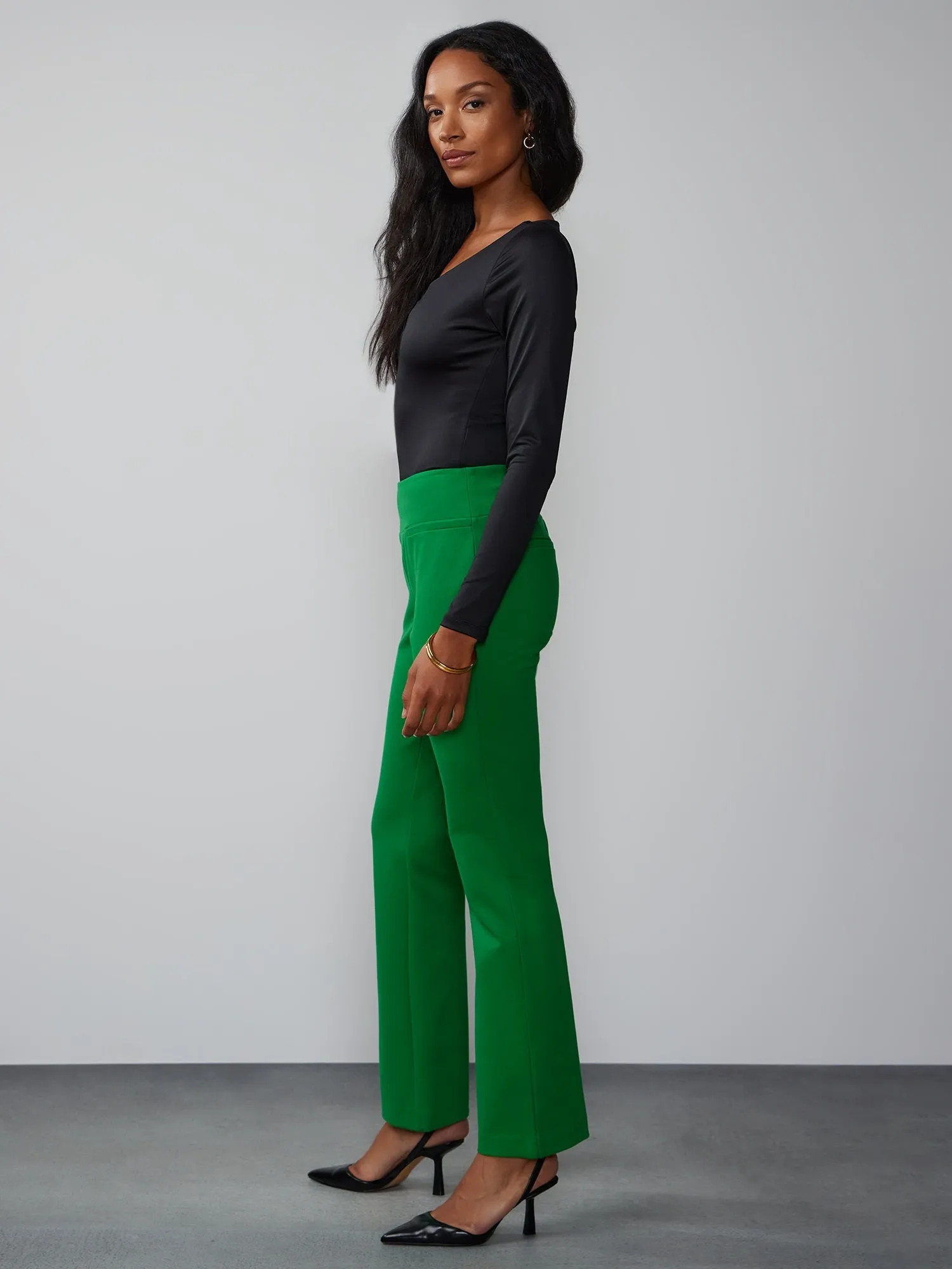 Petite Ponte Bootcut High-Rise Pants