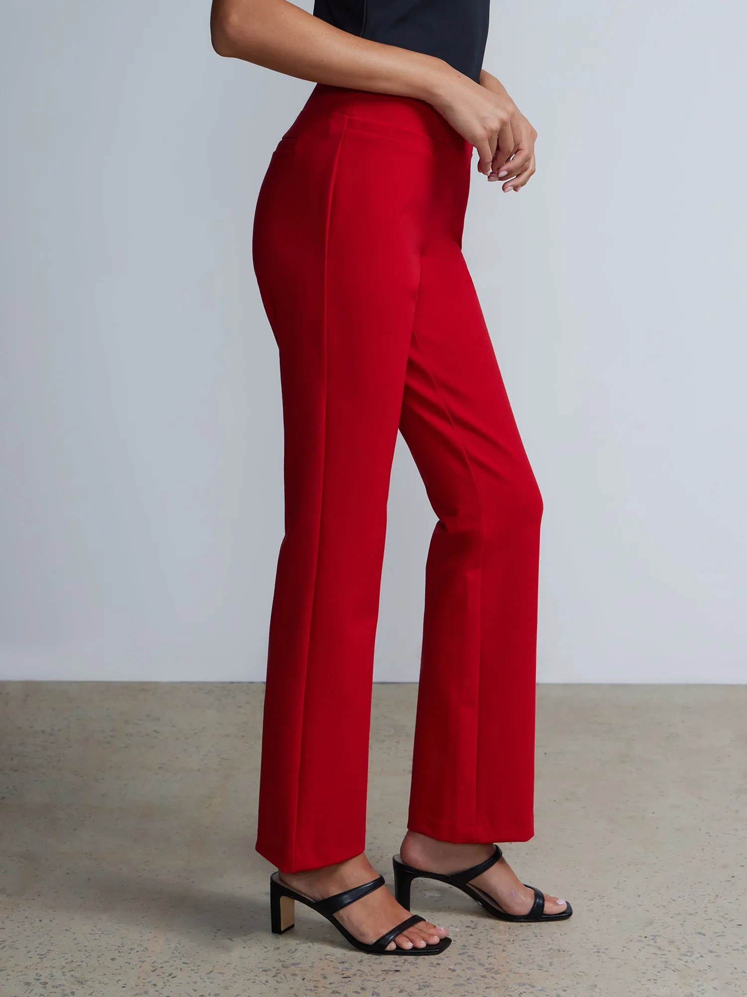 Petite Ponte Bootcut High-Rise Pants