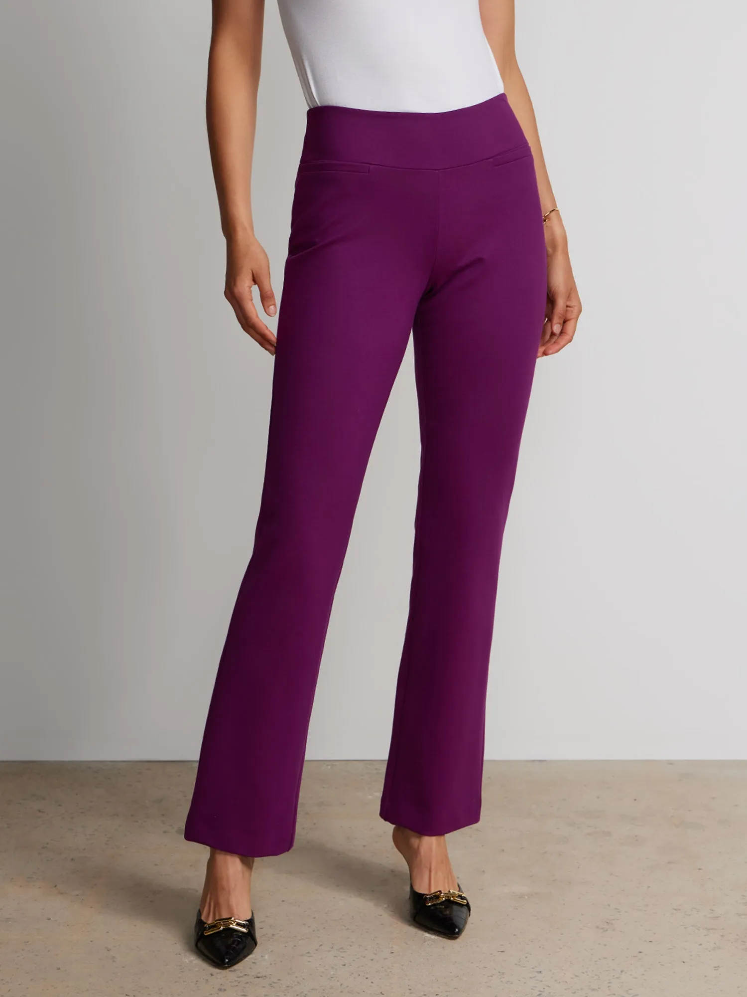 Petite Ponte Bootcut High-Rise Pants