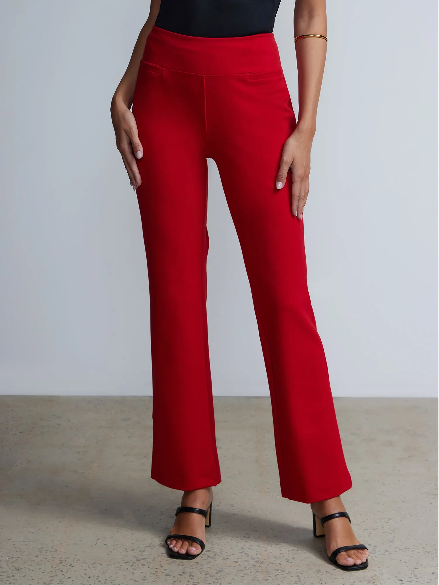 Petite Ponte Bootcut High-Rise Pants