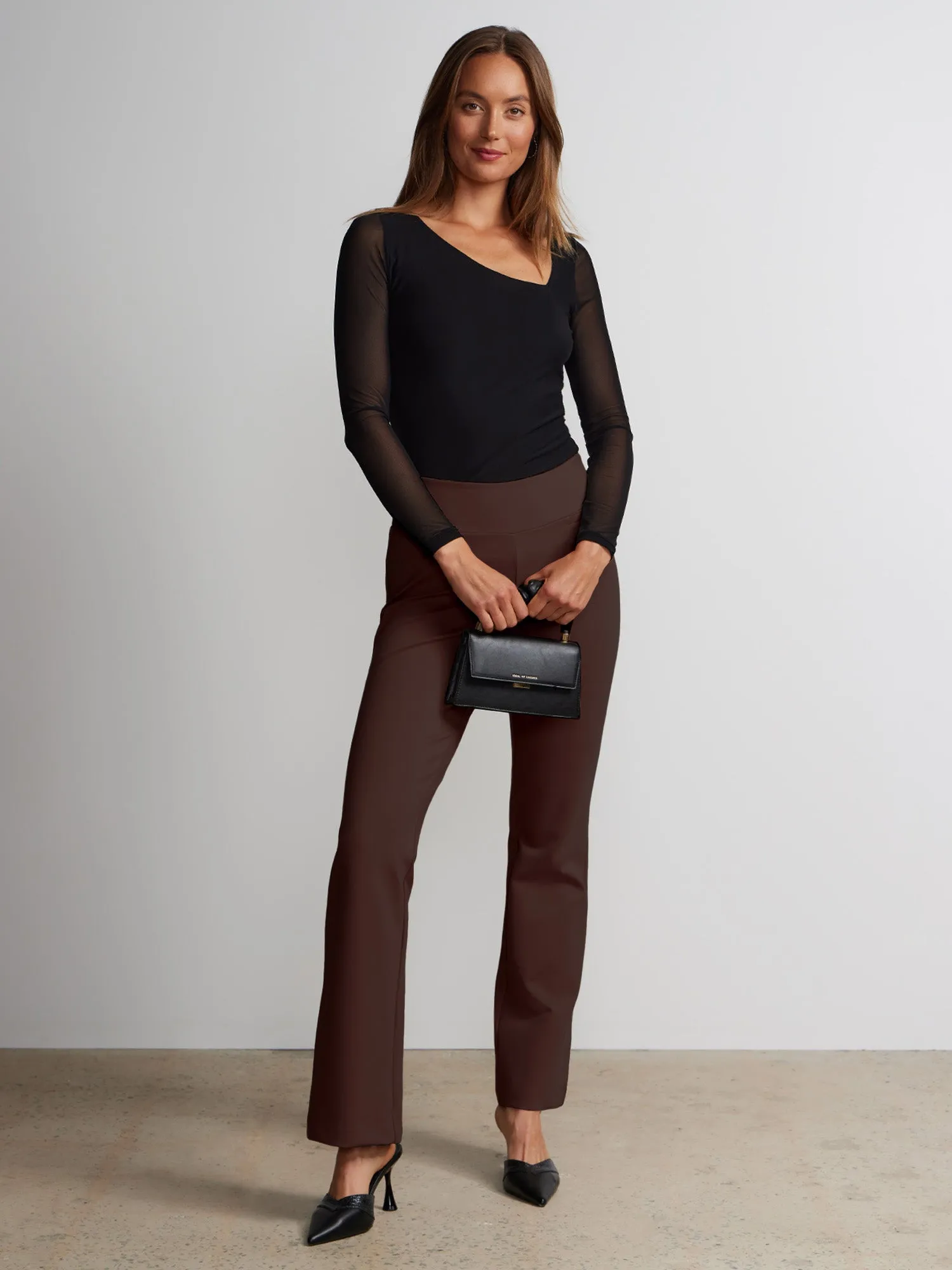 Petite Ponte Bootcut High-Rise Pants