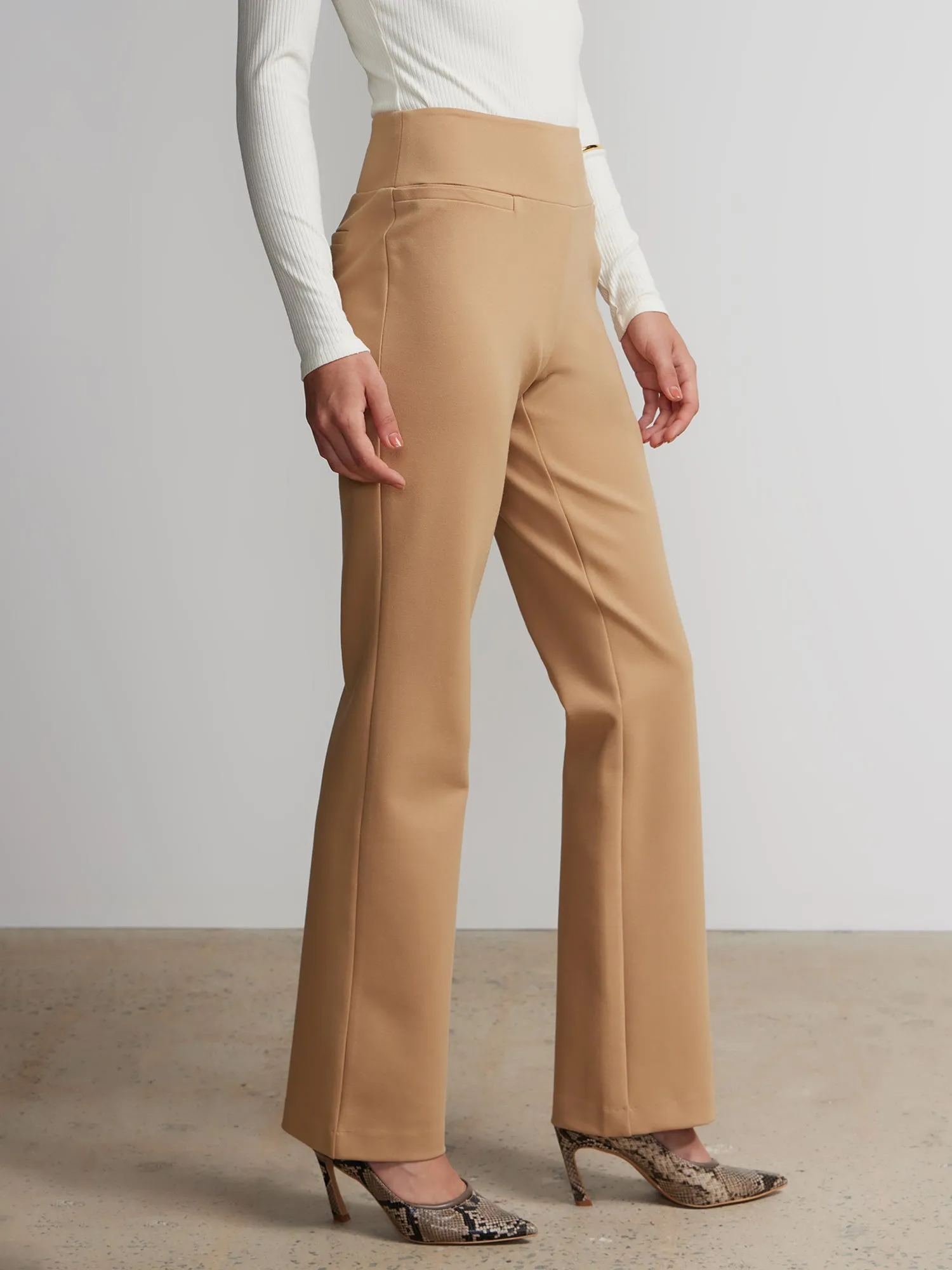 Petite Ponte Bootcut High-Rise Pants