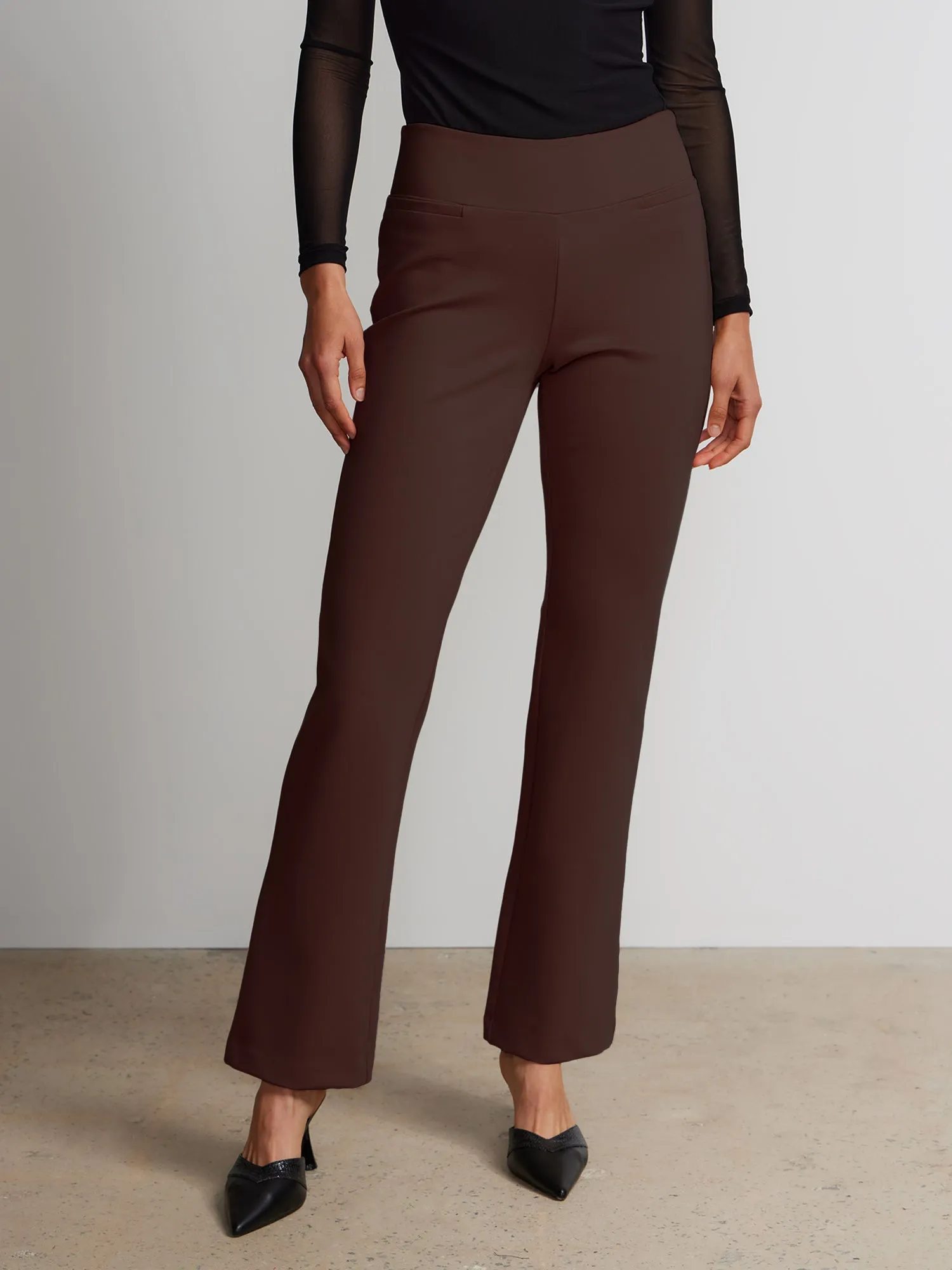 Petite Ponte Bootcut High-Rise Pants