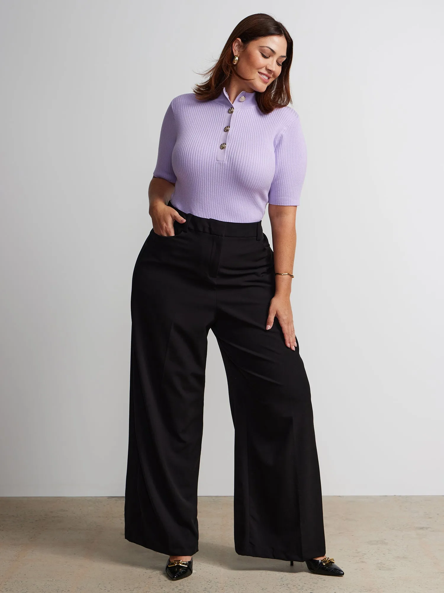 Plus Wide Leg Coin Pocket Pant