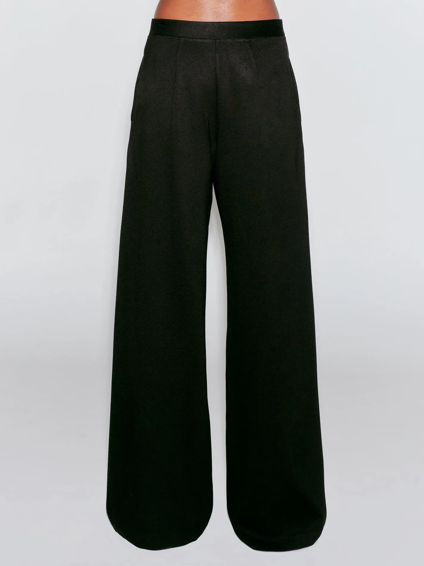 PULL ON STRAIGHT LEG TROUSER - SOLID INTERLOCK