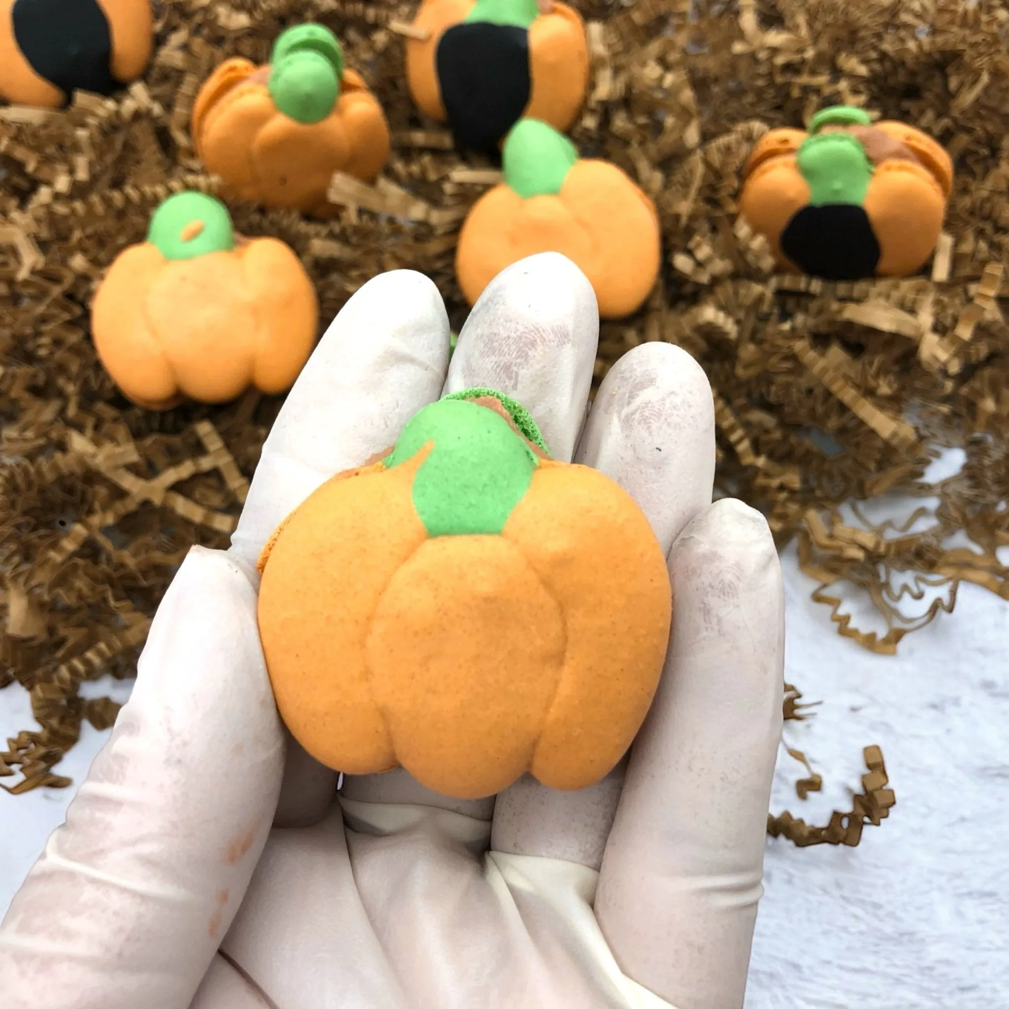 Pumpkin Patch Macarons - Customizable Flavors and Designs