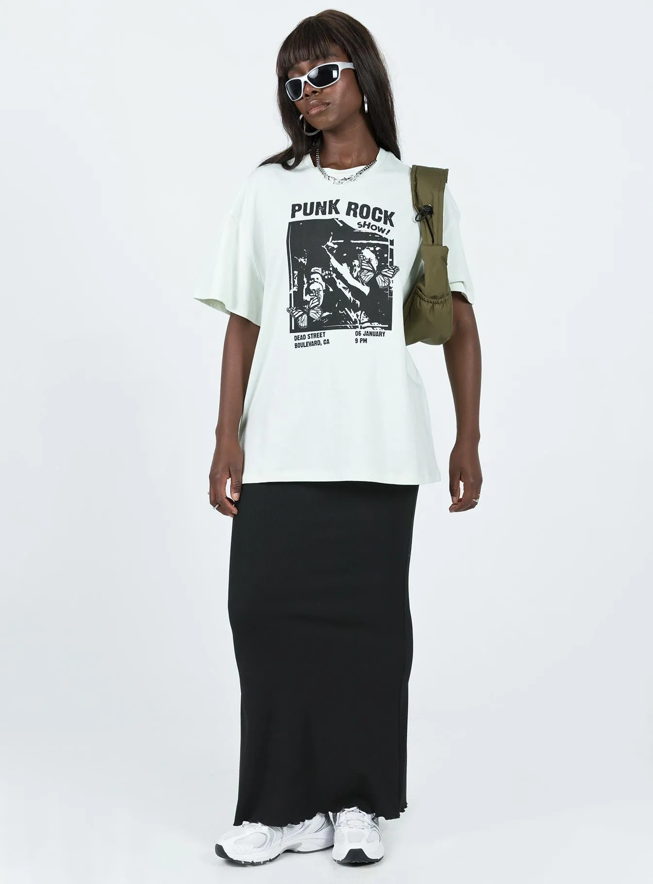 Punk Rock Show Oversized Tee Grey