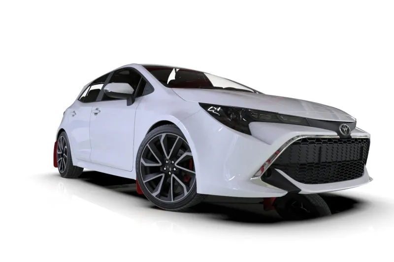 Rally Armor Black UR Mud Flaps w/White Logo | 2019  Toyota Corolla Hatchback