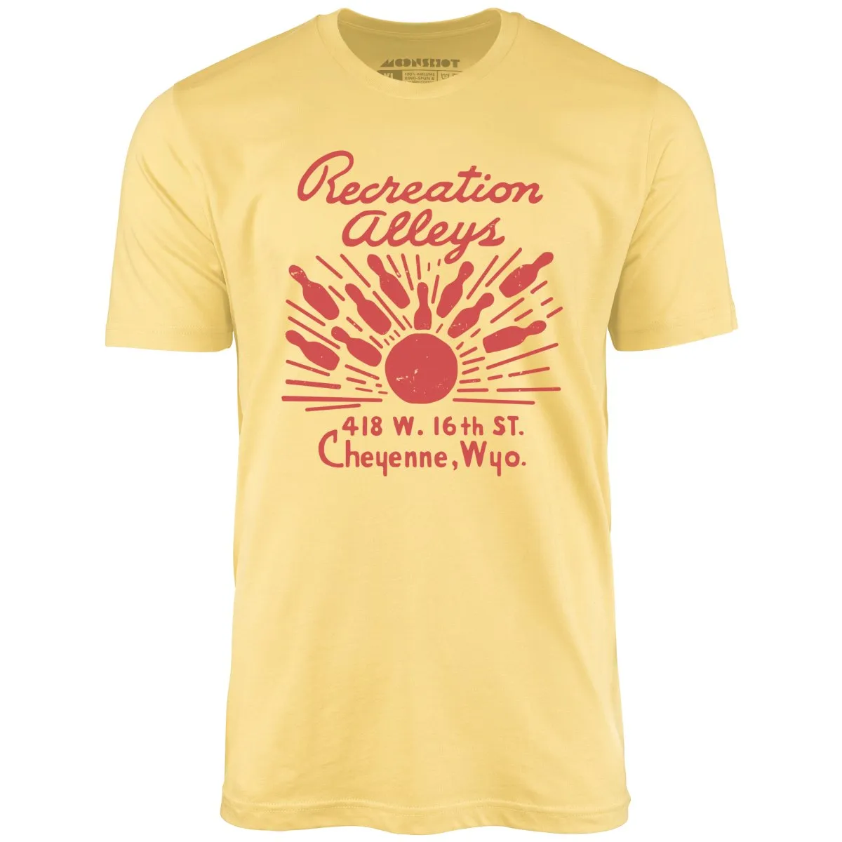 Recreation Alleys - Cheyenne, WY - Vintage Bowling Alley - Unisex T-Shirt