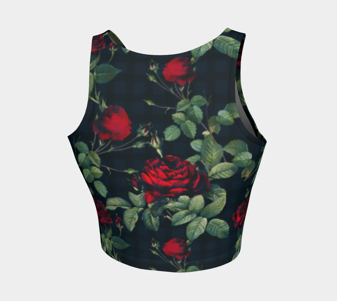 Rose Print Athletic Crop Top