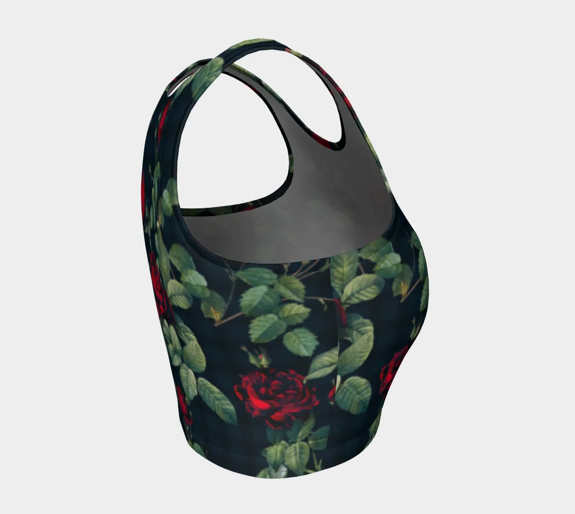 Rose Print Athletic Crop Top