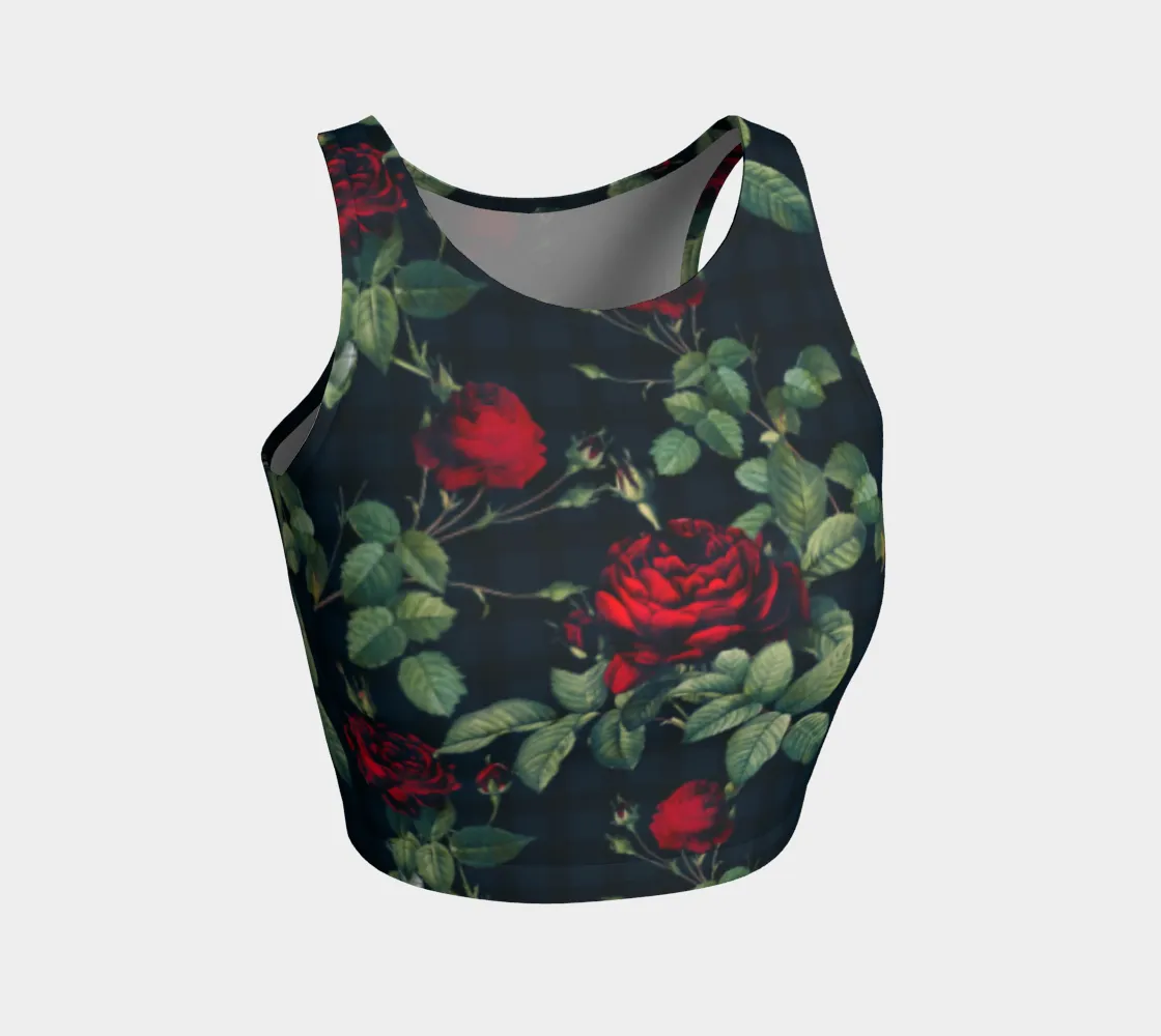 Rose Print Athletic Crop Top