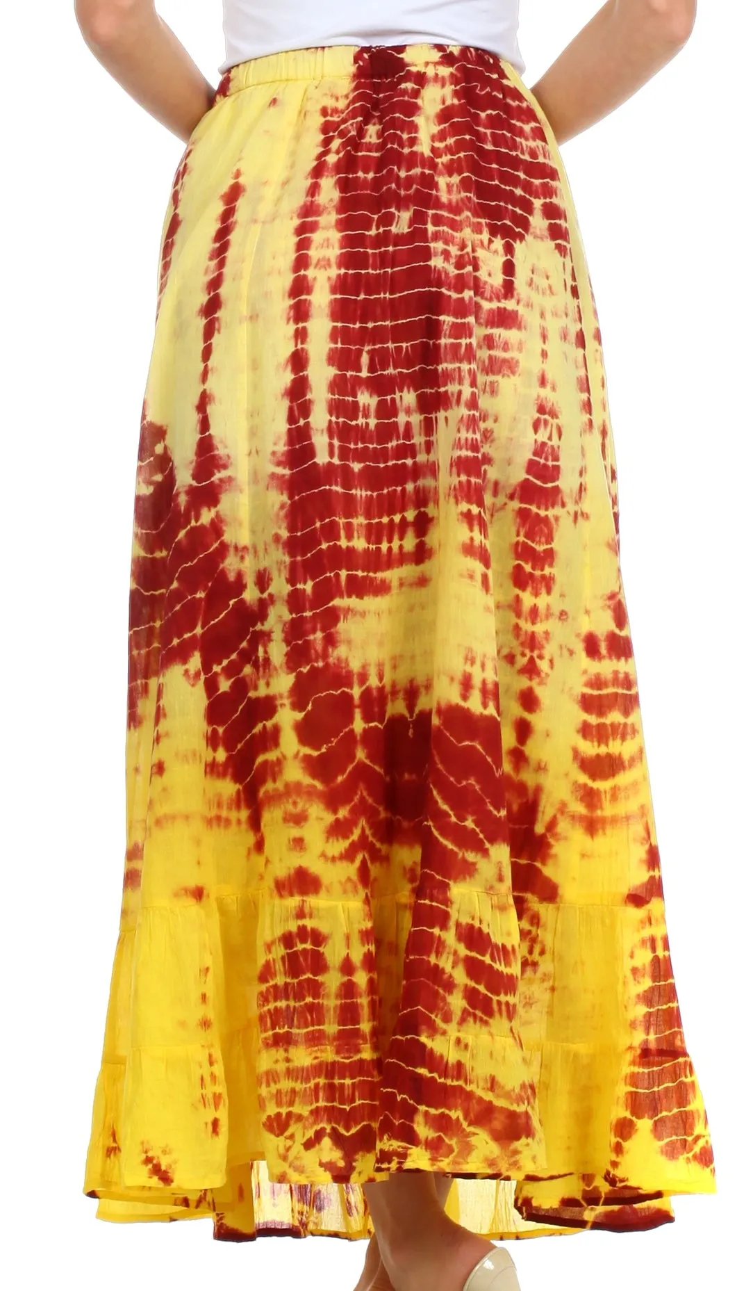 Sakkas Harmony Tie Dye Peasant Boho Skirt