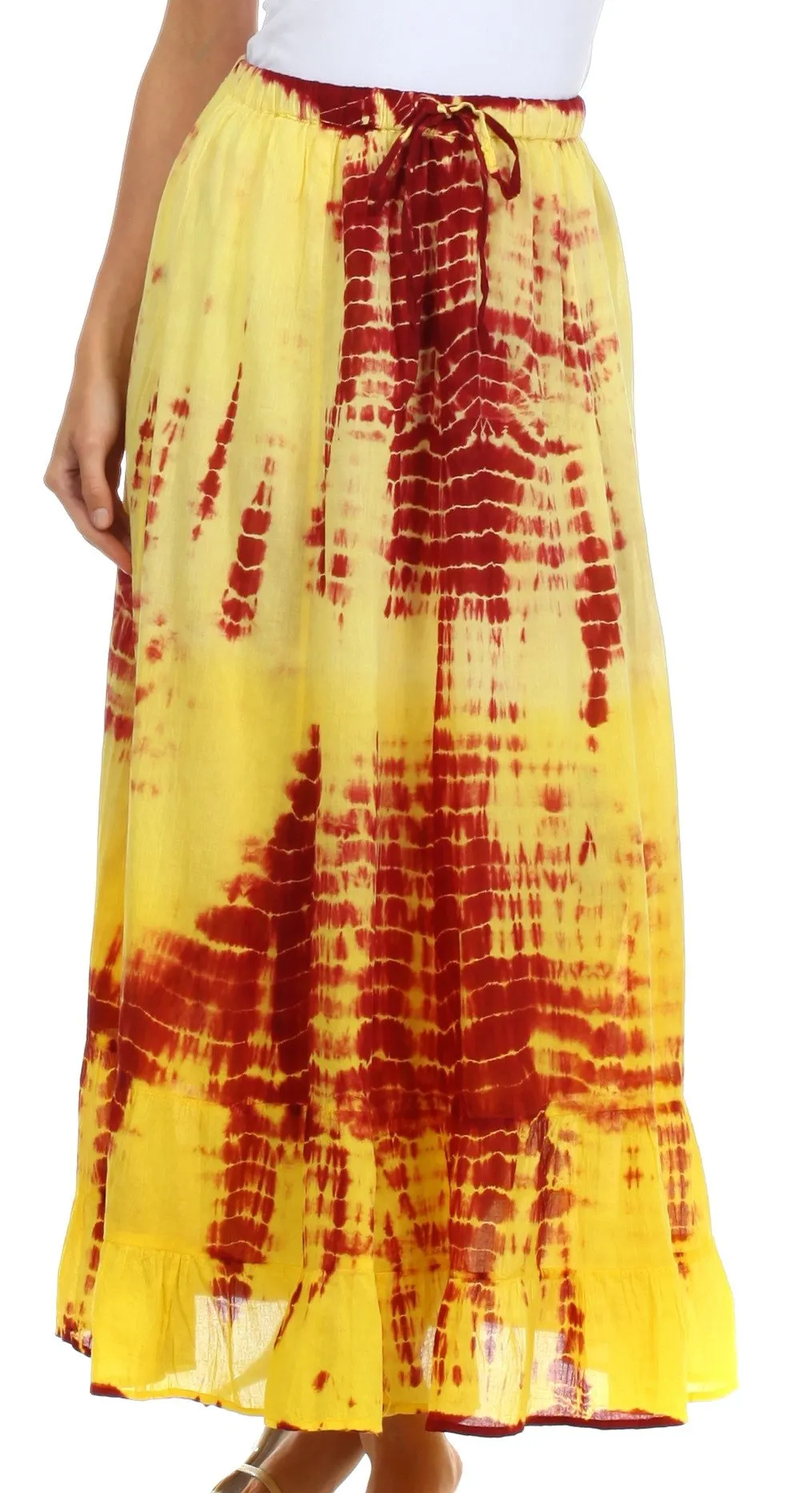 Sakkas Harmony Tie Dye Peasant Boho Skirt