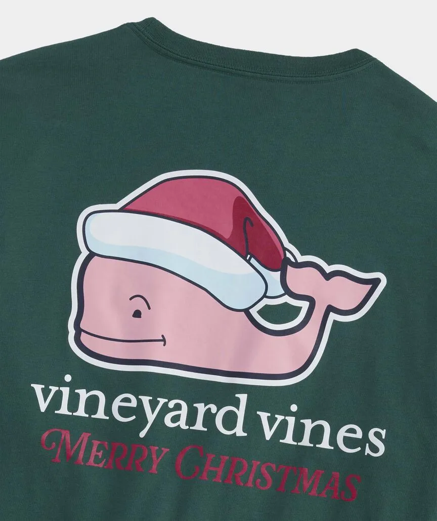 Santa Whale Long Sleeve Pocket Tee in Charleston Green by Vineyard Vines