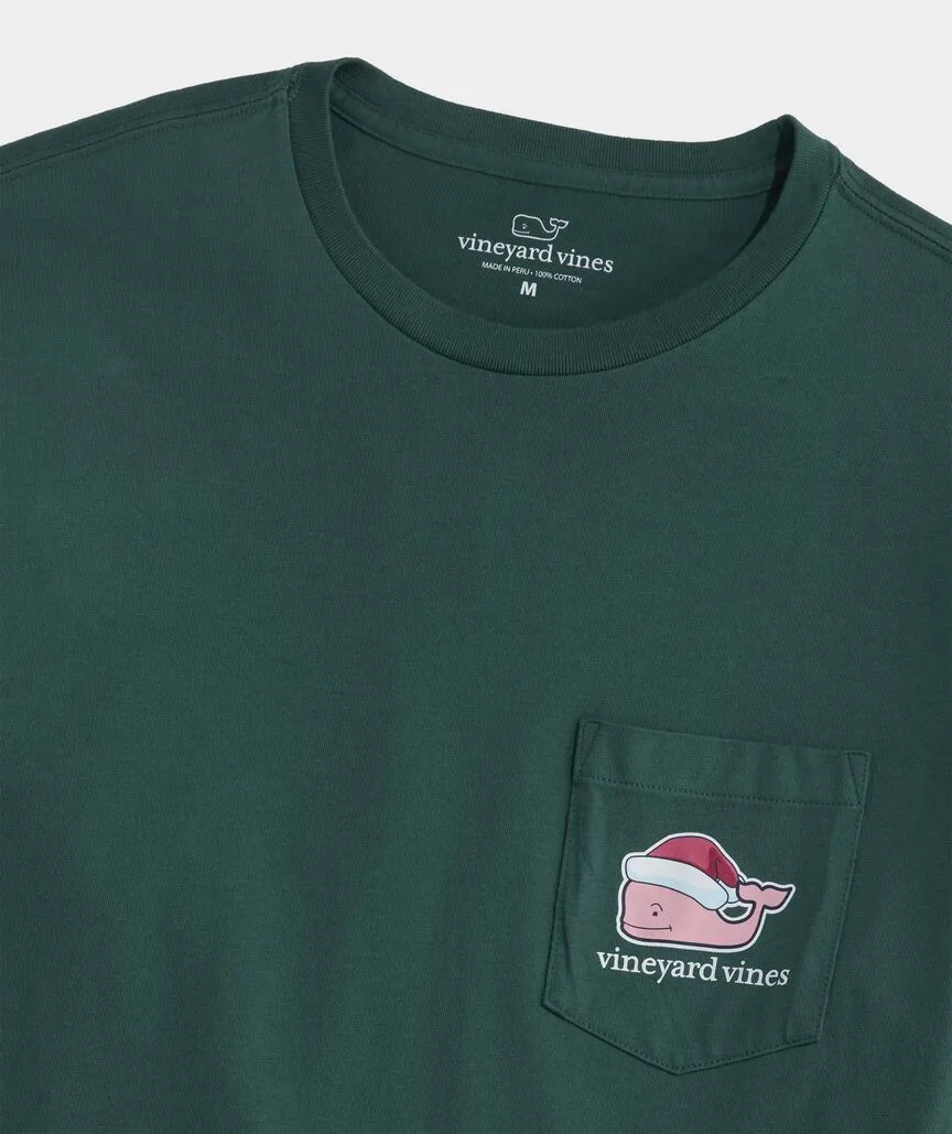 Santa Whale Long Sleeve Pocket Tee in Charleston Green by Vineyard Vines