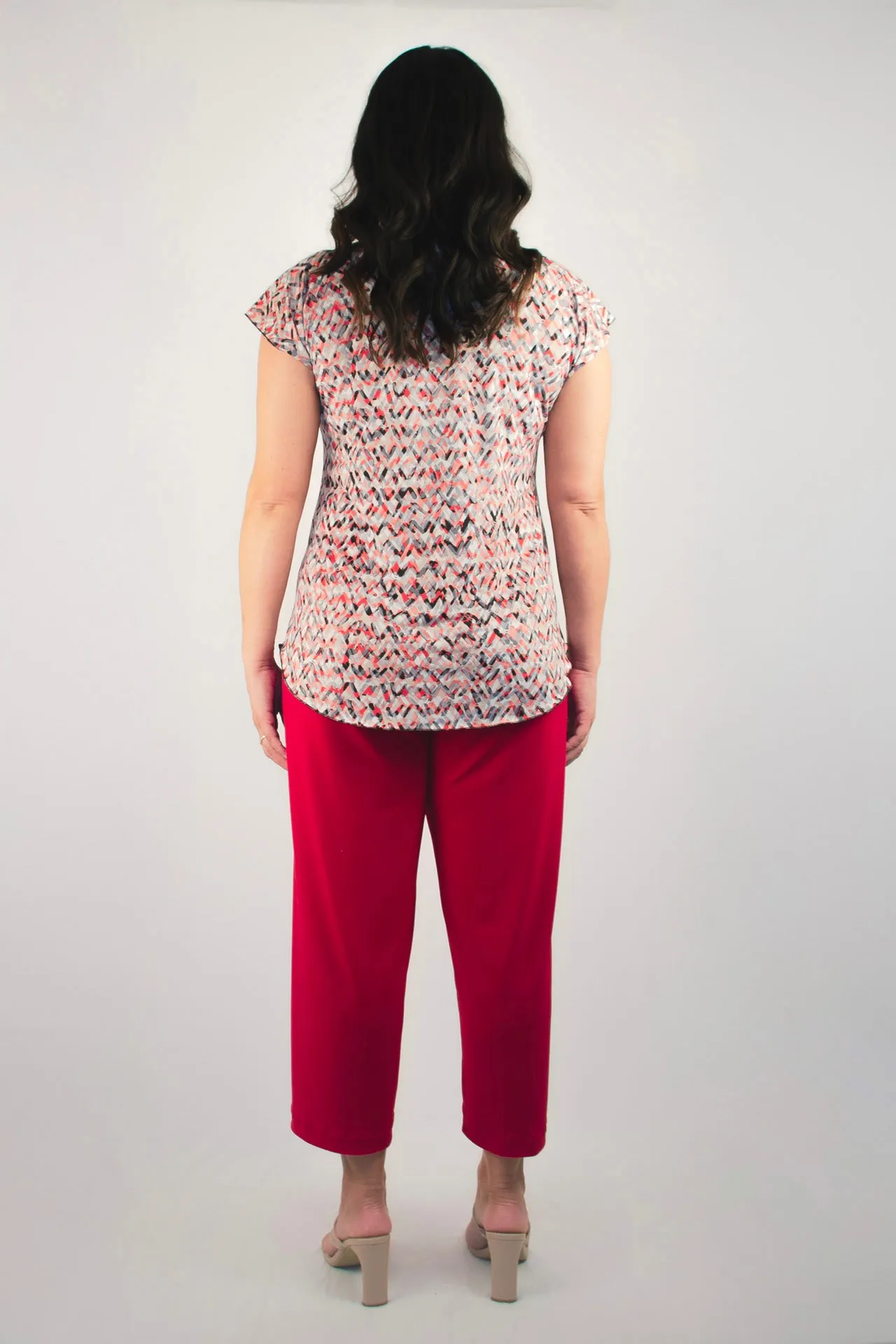 Sassy Red 3/4 Jersey Palazzo Pants