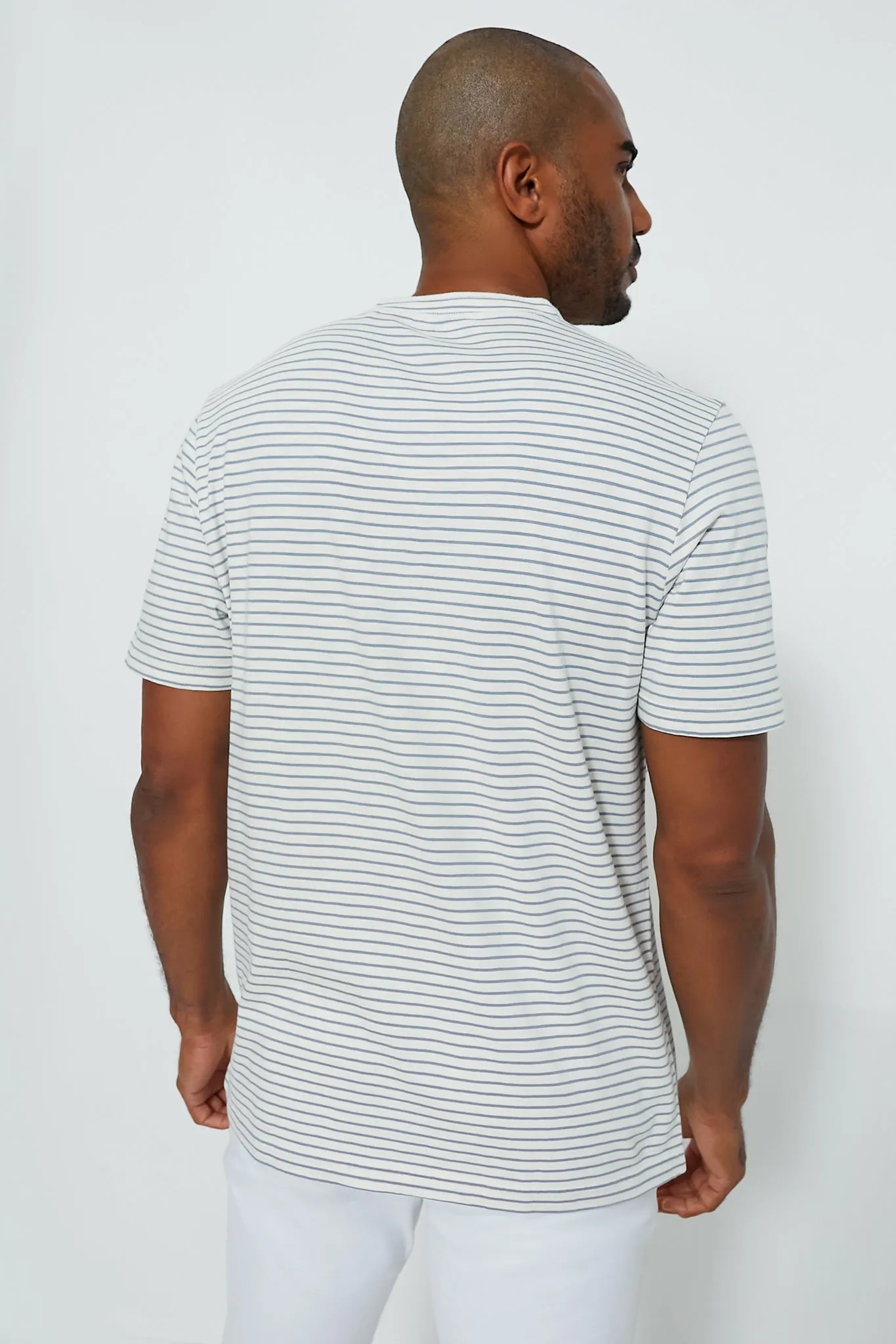 Shell Flint Stripe Short Sleeve Sunwashed Henley