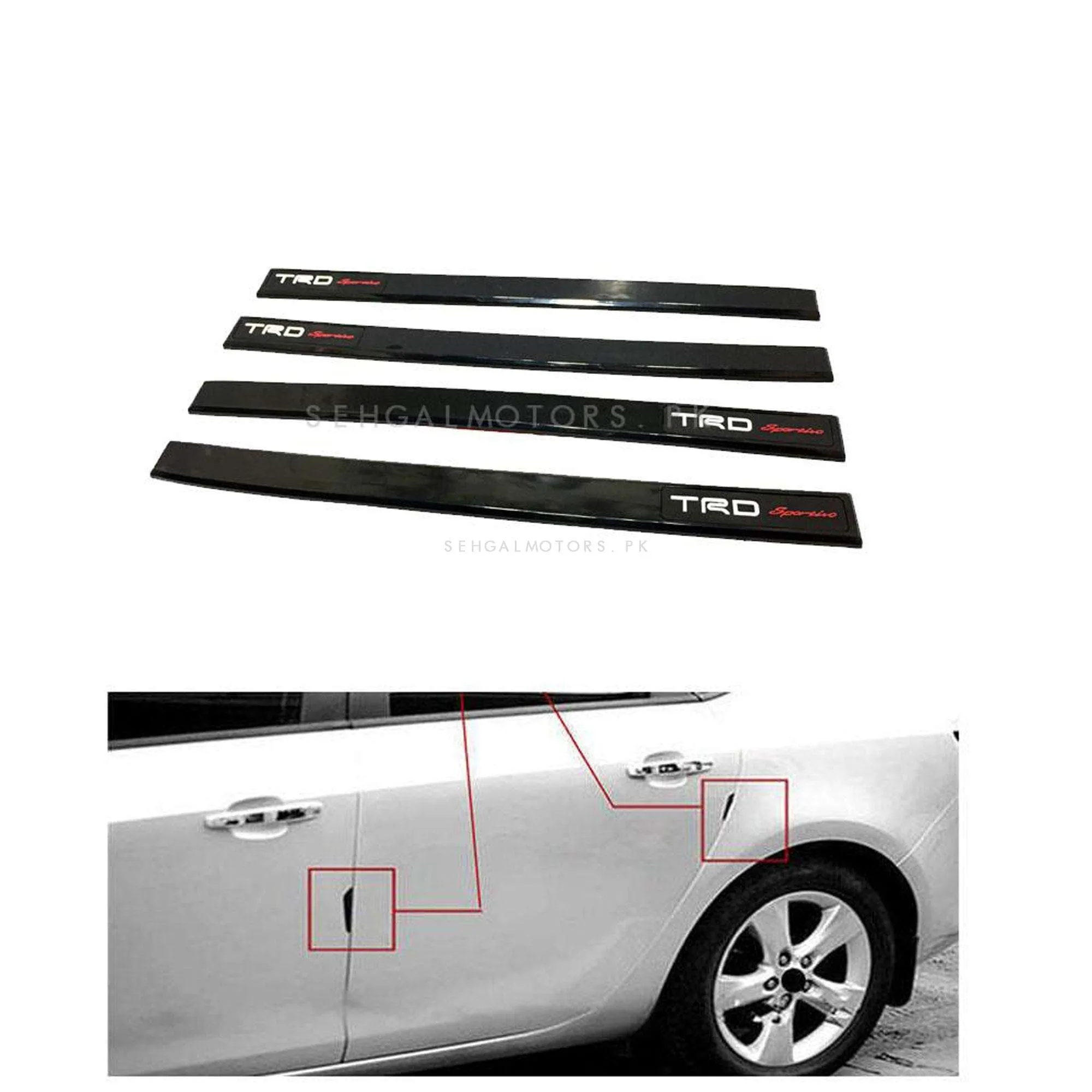 TRD Door Bumper Guards Black - Edge Protection Anti-Scratch Buffer Strip