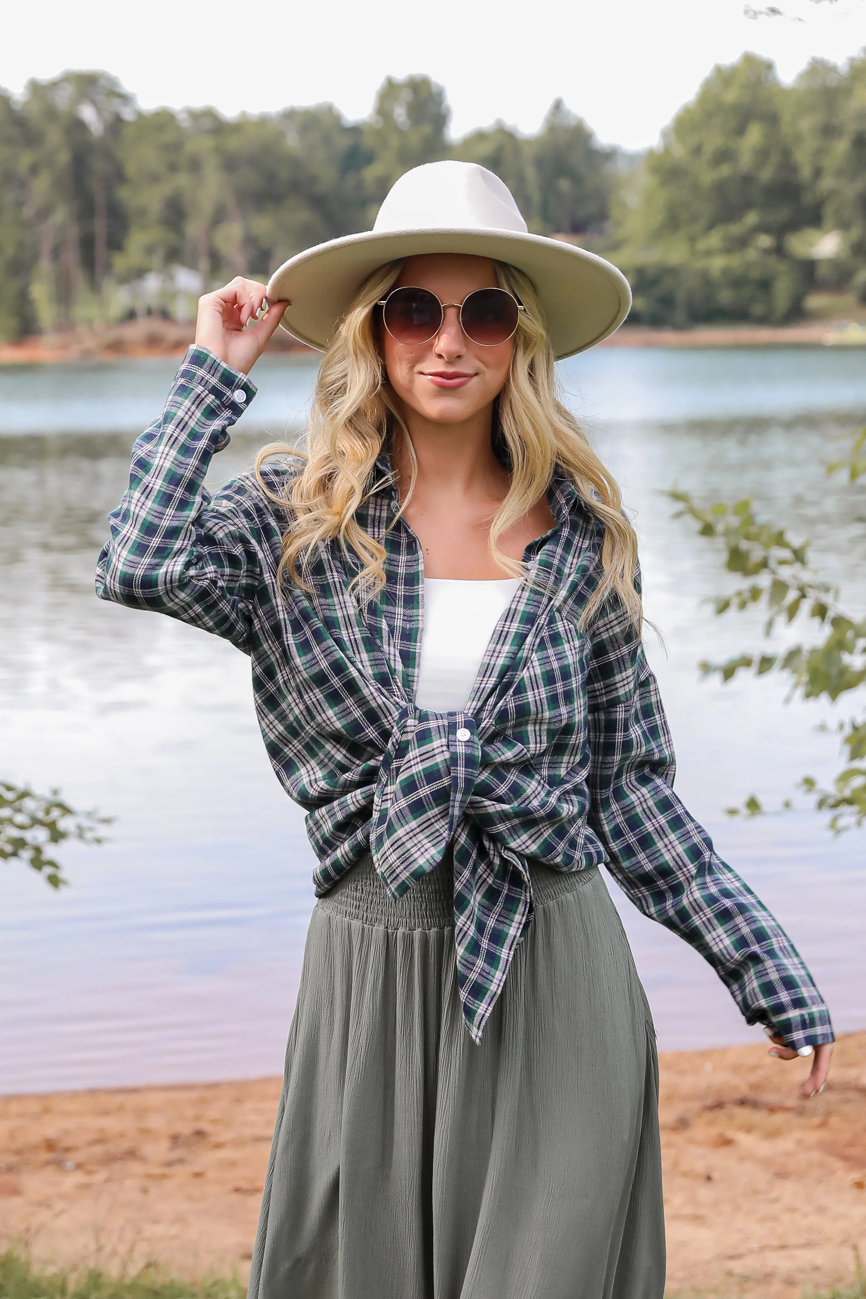 Trendsetting Aspect Hunter Green Plaid Flannel