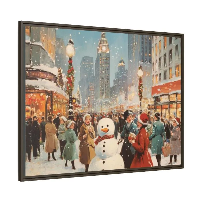 Vintage City at Christmas Canvas Print