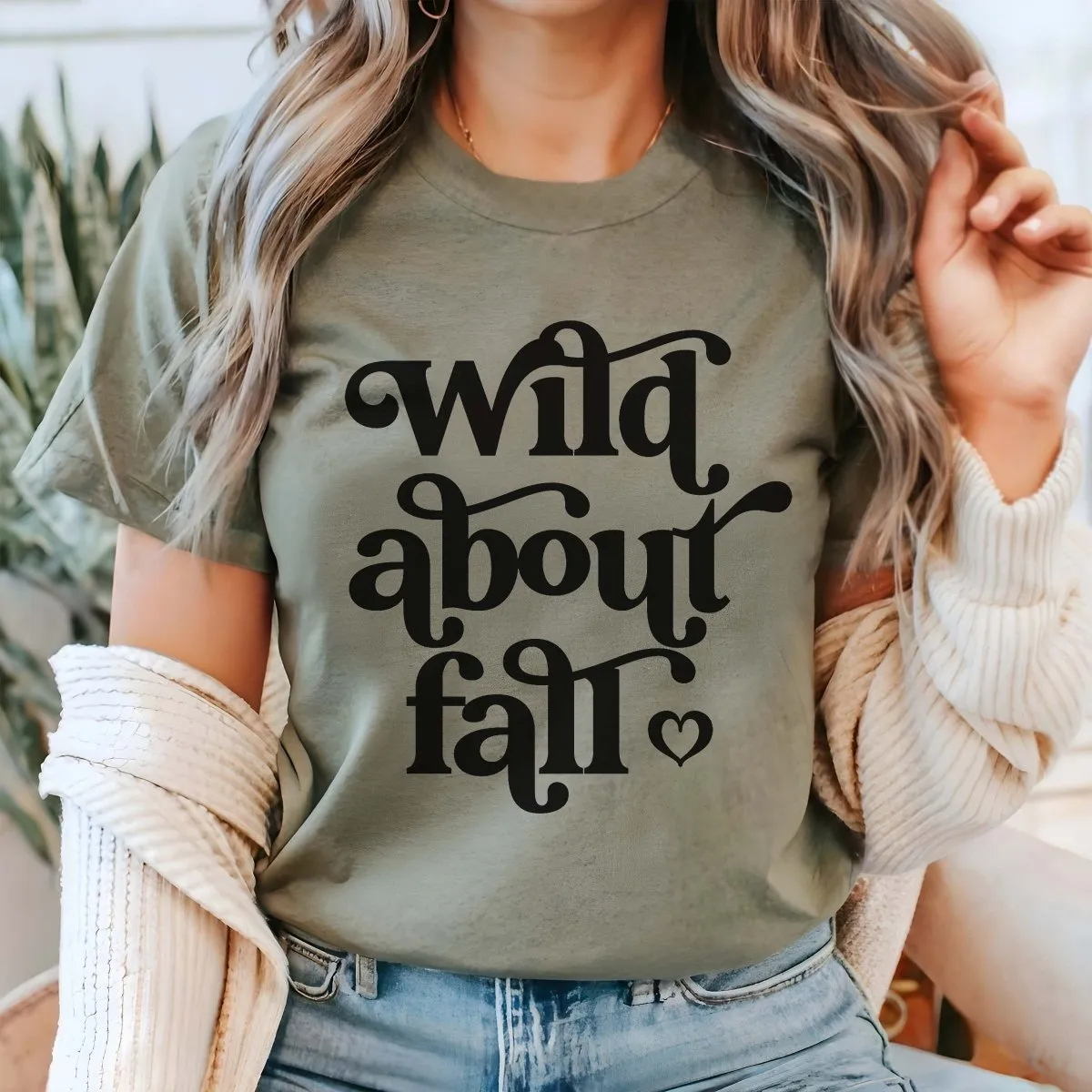 Wild About Fall Heart Wholesale Bella Graphic Tee - Fast Shipping