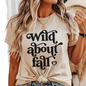 Wild About Fall Heart Wholesale Bella Graphic Tee - Fast Shipping