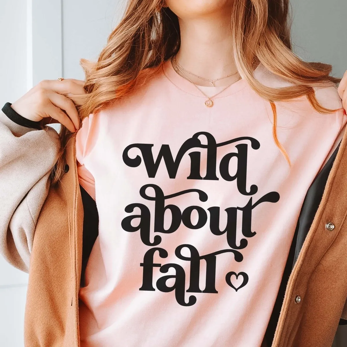 Wild About Fall Heart Wholesale Bella Graphic Tee - Fast Shipping