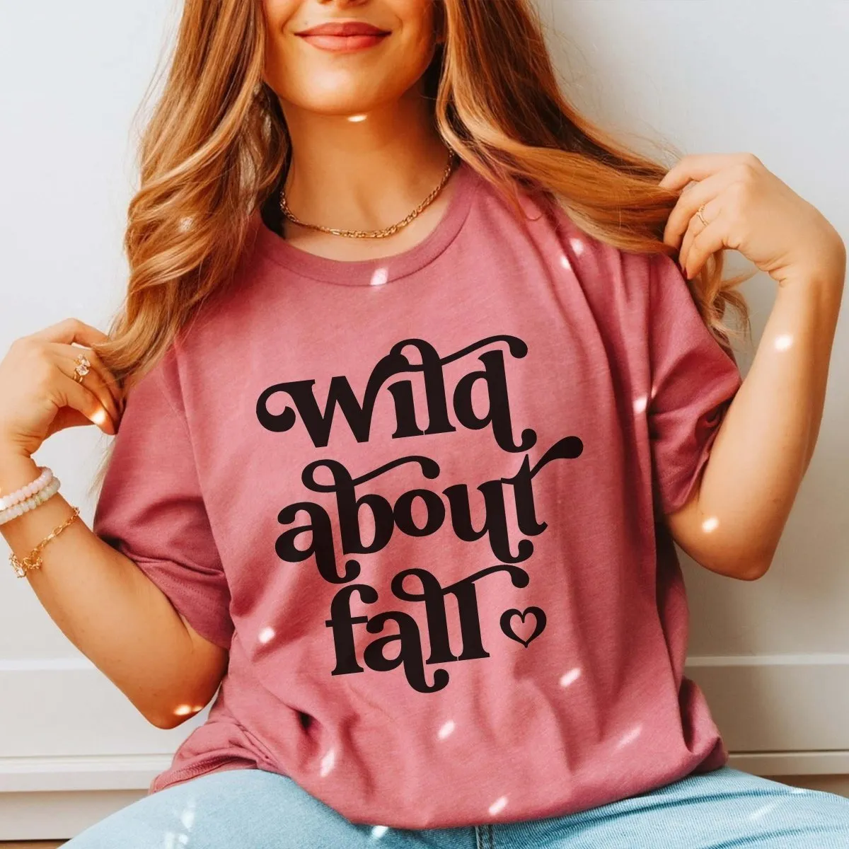 Wild About Fall Heart Wholesale Bella Graphic Tee - Fast Shipping