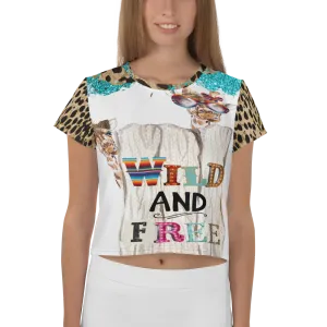 Wild and Free AOP Crop Tee