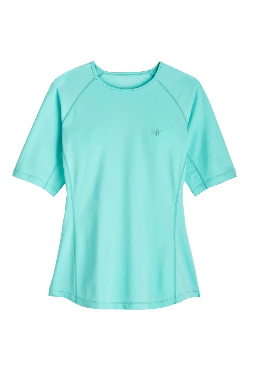 Women's Hightide Short Sleeve Swim Shirt  | Tropical Mint