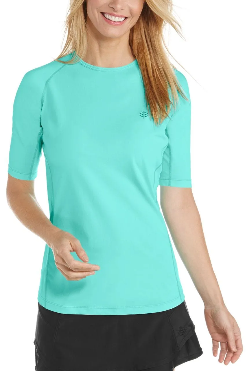 Women's Hightide Short Sleeve Swim Shirt  | Tropical Mint