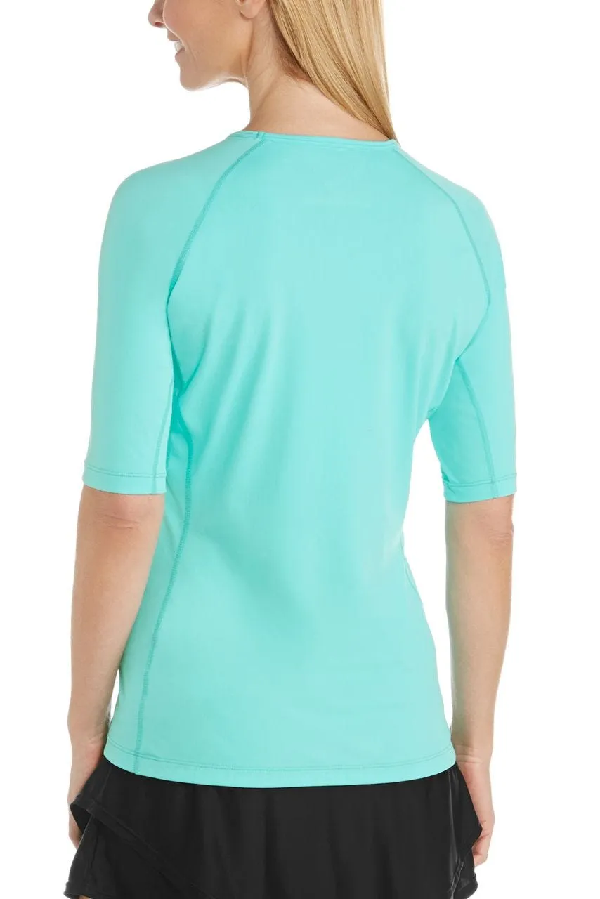 Women's Hightide Short Sleeve Swim Shirt  | Tropical Mint