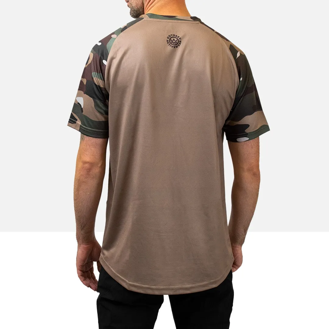 Woodland Camo Short Sleeve MTB Jersey (Sleeves Only Design)