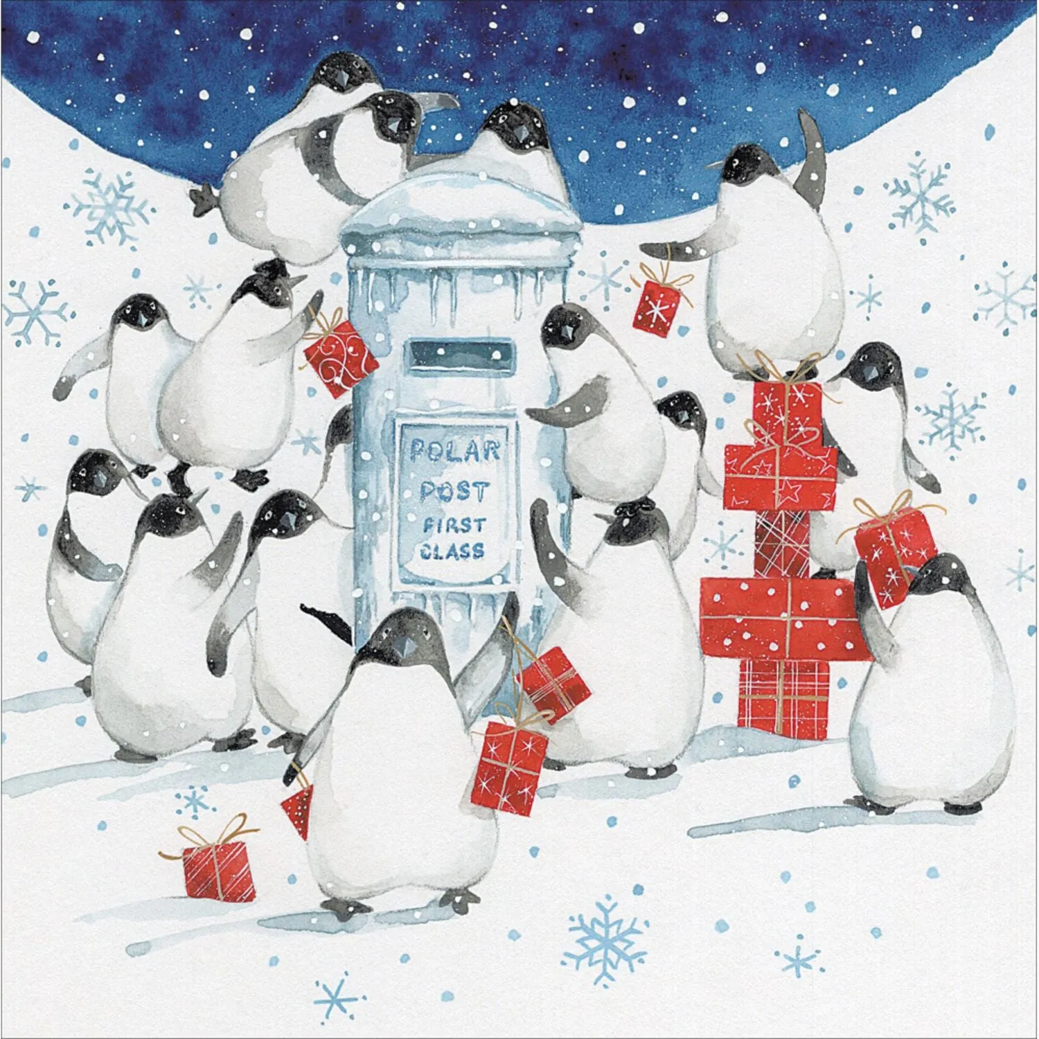 Woodmansterne Penguins & Polar Postbox Christmas Card