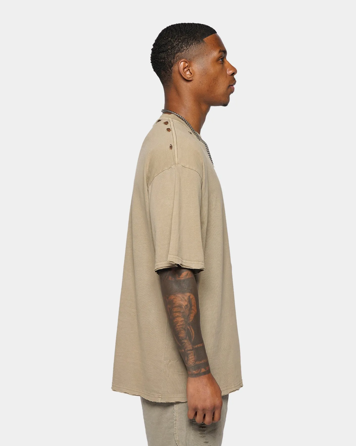 XXIII Bair Distressed T-Shirt Khaki